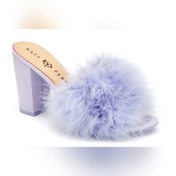 Katy Perry Collections Shoes - Katy Perry, Lavender Feather Mules Size 11 (41.5)